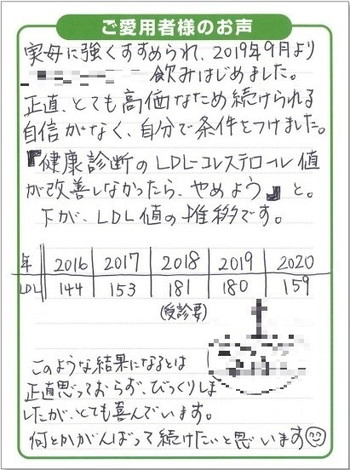 わかなつみの発酵菌の口コミハガキ2